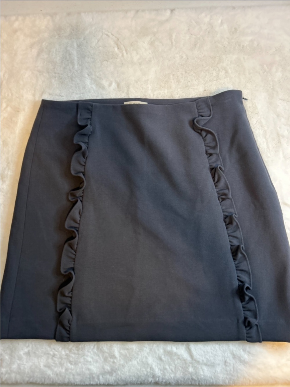 LOFT Women’s Size 10 Gray Ruffle Wrap Front Mini Skirt